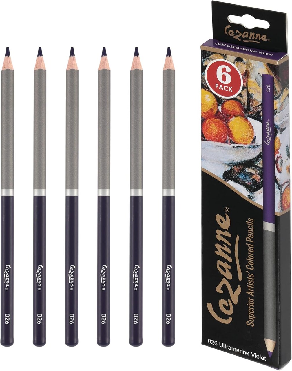 Premium Colored Pencils Ultramarine Violet 6 Pack - Highly-Pigmented Drawing Pencils - Coloring Pencils for Drawing, Blending, Coloring, and More